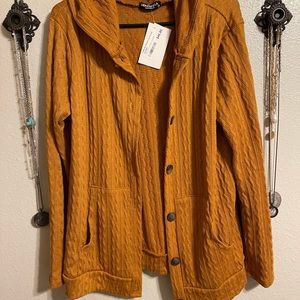 Hooded Mustard Cardigan